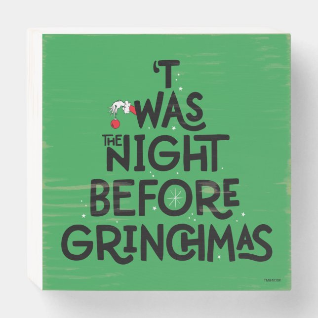 'Twas the Night Before Grinchmas Wooden Box Sign (Front Horizontal)
