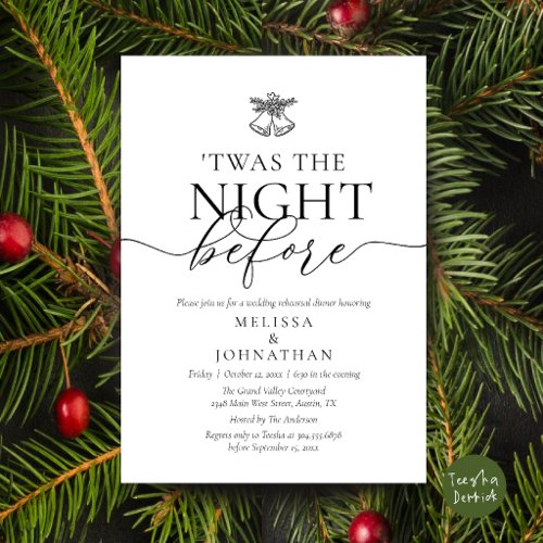 'Twas The Night Before Mistletoe Rehearsal Dinner Invitation