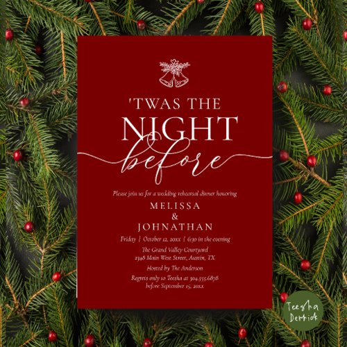 'Twas The Night Before Mistletoe Rehearsal Dinner Invitation