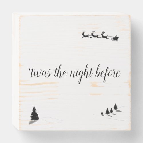 Twas the Night Before Table Decor Wooden Box Sign