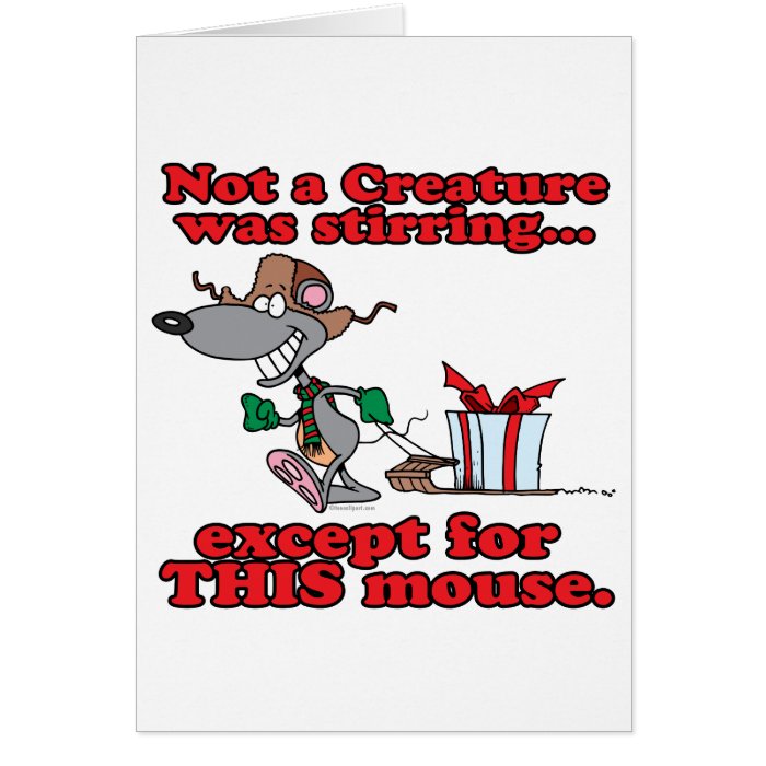 twas the night christmas mouse cartoon greeting card
