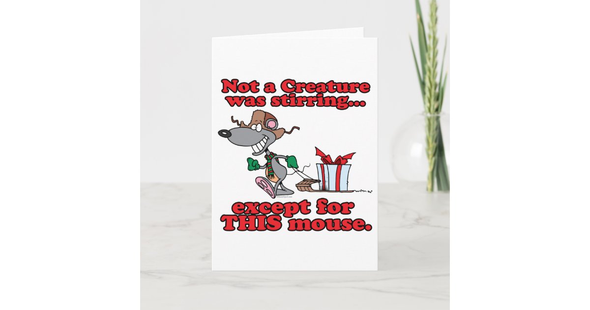 Twas The Night Before Christmas Mouse Cartoon twas the night christmas mouse cartoon holiday card | Zazzle