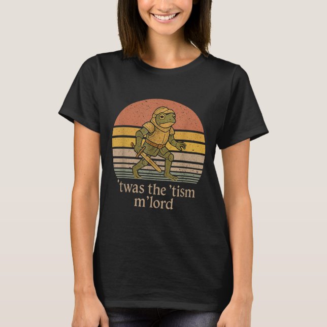Twas The Tism M Lord Frog Knight - Autism Awarenes T-Shirt (Front)