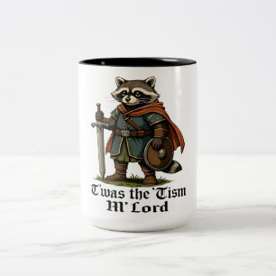 TWAS The Tism M Lord Funny Vintage Raccoon Graphic Two-Tone Coffee Mug