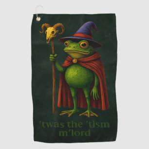 T'was The 'Tism M'Lord Frog Meme Autism Awareness Golf Towel
