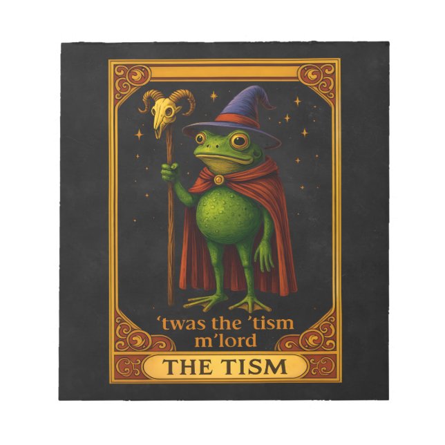 T'was The 'Tism M'Lord Frog Meme Autism Awareness Notepad (Front)