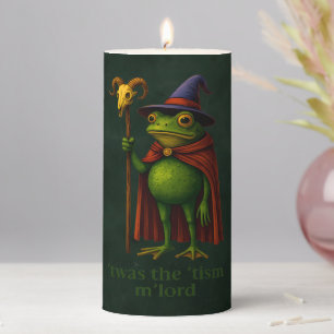 T'was The 'Tism M'Lord Frog Meme Autism Awareness Pillar Candle
