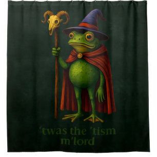T'was The 'Tism M'Lord Frog Meme Autism Awareness Shower Curtain