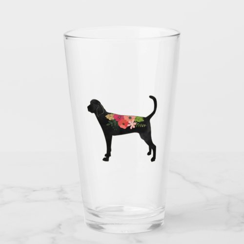 TWC Dog Breed Boho Foral Silhouette Glass