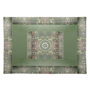Tweaked Italian Renaissance Grey Green Floral Cloth Placemat