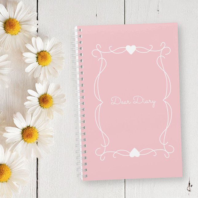Twee Pink "Dear Diary" Journal (This twee pink diary has a playful yet sophisticated style reminiscent of the 1950s. )
