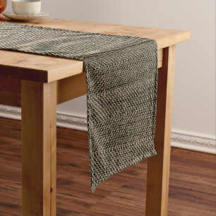 Tweed Brown and Black  Short Table Runner