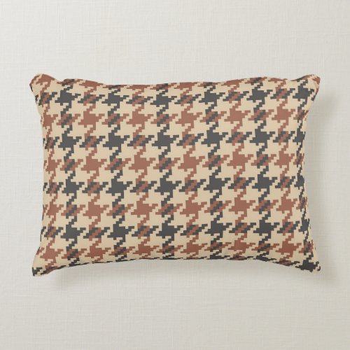 Tweed Goose Foot Vintage Pattern Accent Pillow
