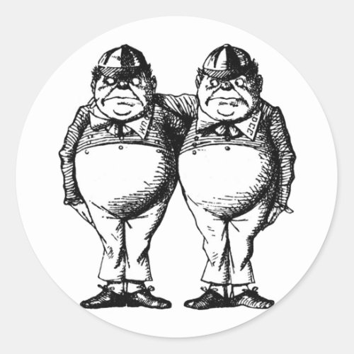 Tweedle Dee and Tweedle Dum Classic Round Sticker