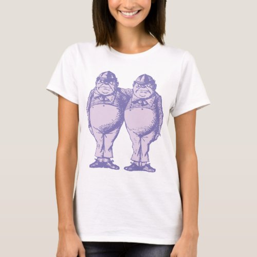 Tweedle Dee and Tweedle Dum Inked Lavender T_Shirt