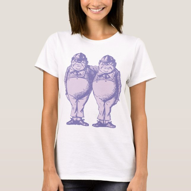 Tweedle Dee and Tweedle Dum Inked Lavender T-Shirt (Front)