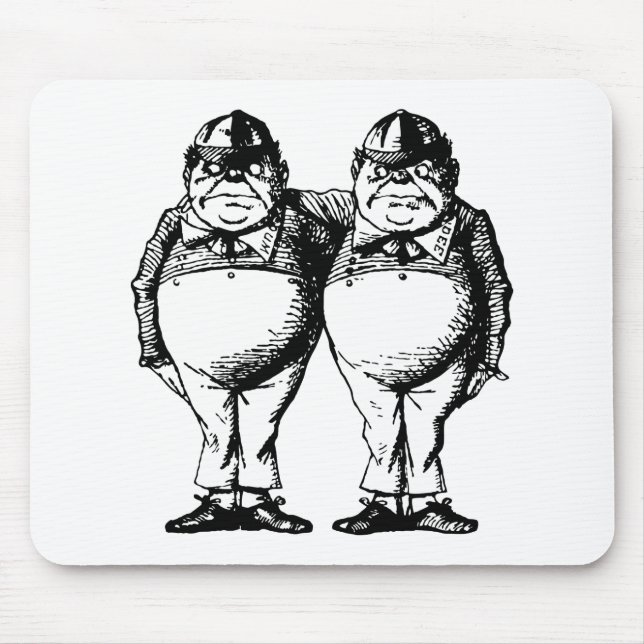 Tweedle Dee and Tweedle Dum Inked Mouse Pad (Front)