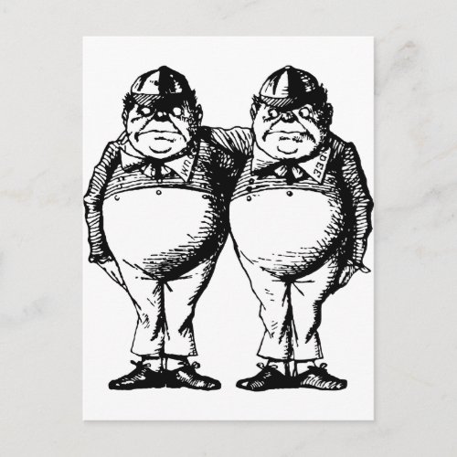 Tweedle Dee and Tweedle Dum Inked Postcard