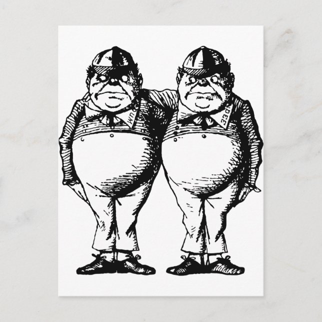 Tweedle Dee and Tweedle Dum Inked Postcard (Front)