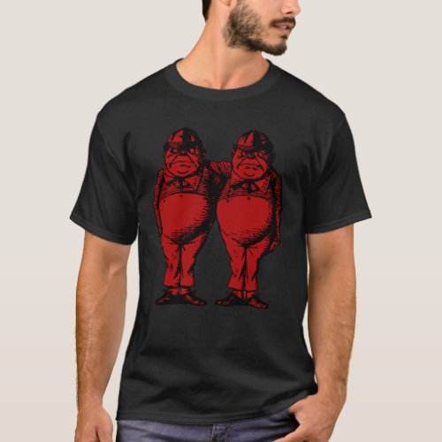 Tweedle Dee and Tweedle Dum Inked Red Fill T_Shirt