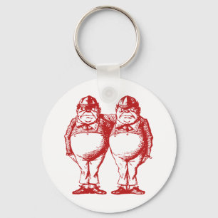 Tweedle Dee and Tweedle Dum Inked Red Keychain