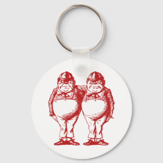 Tweedle Dee and Tweedle Dum Inked Red Keychain