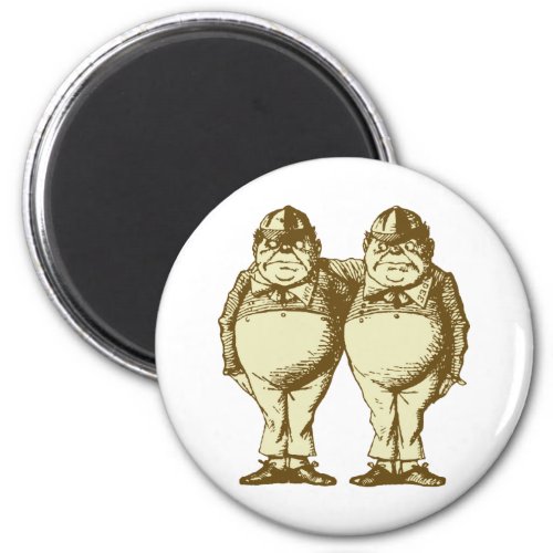 Tweedle Dee and Tweedle Dum Inked Sepia Magnet