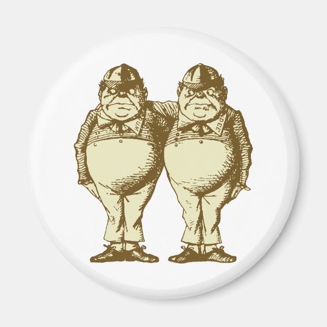 Tweedle Dee and Tweedle Dum Inked Sepia Magnet (Front)