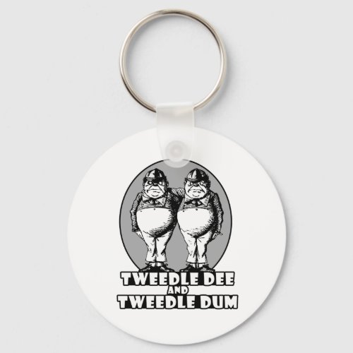 Tweedle Dee and Tweedle Dum Logo Keychain