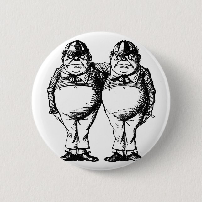 Tweedle Dee and Tweedle Dum Pinback Button (Front)