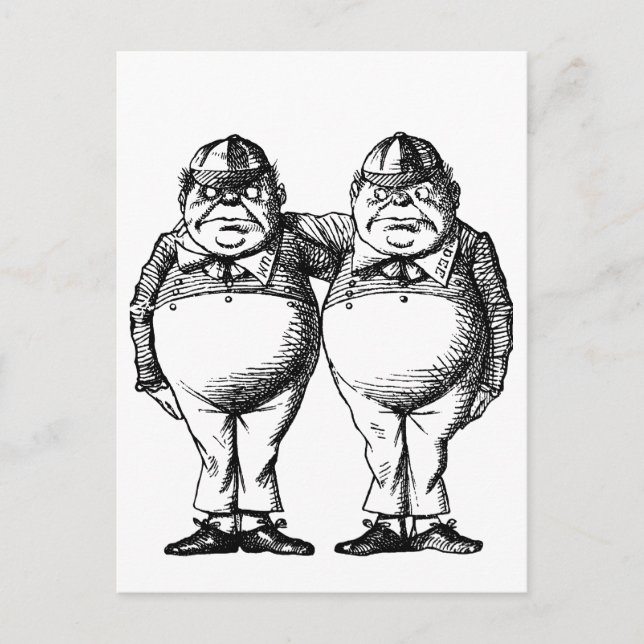 Tweedle Dee and Tweedle Dum Postcard (Front)