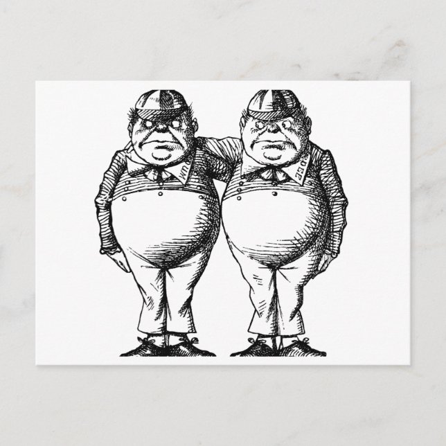 Tweedle Dee and Tweedle Dum Postcard (Front)