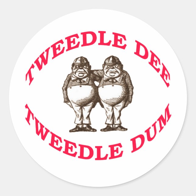 Tweedle Dee & Tweedle Dum Classic Round Sticker (Front)