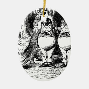 Tweedle Dum and Tweedle Dee Ceramic Ornament
