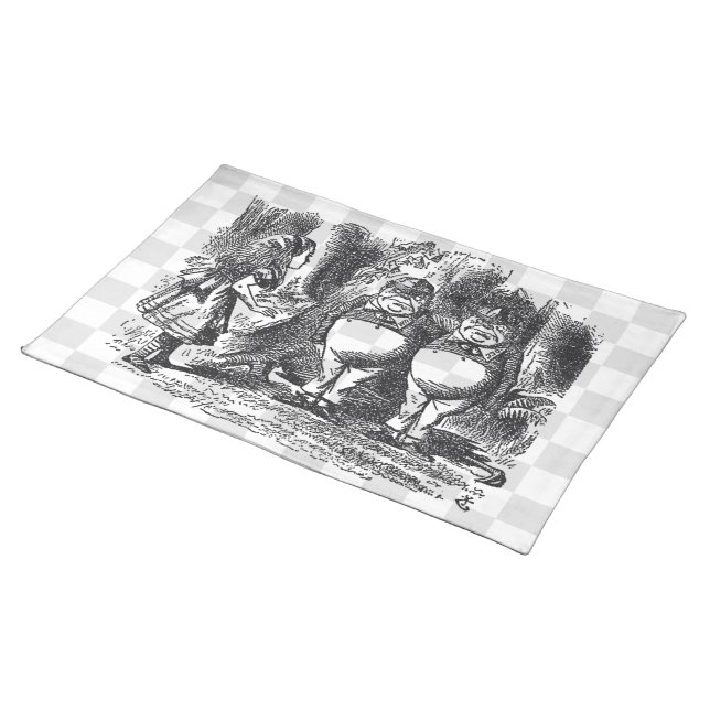 Tweedle Dum and Tweedle Dee Cloth Placemat (On Table)