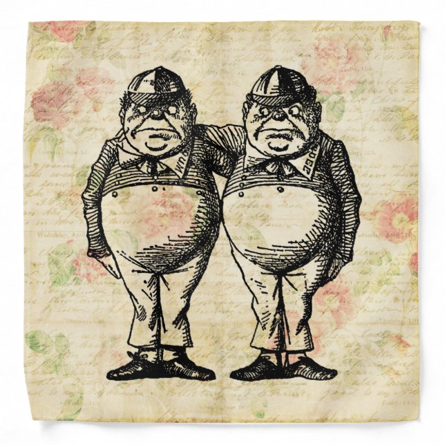 Tweedledee and Tweedledum Alice in Wonderland Bandana (Front)