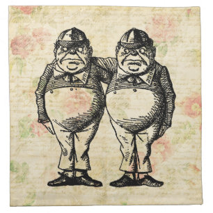Tweedledee and Tweedledum Alice in Wonderland Cloth Napkin