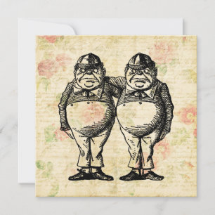 Tweedledee and Tweedledum Alice in Wonderland Holiday Card