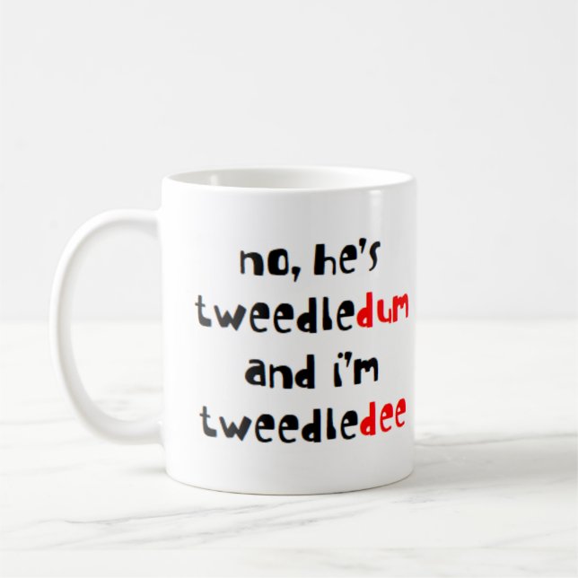 tweedledee and tweedledum coffee mug (Left)