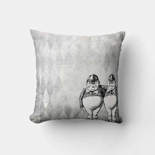 Tweedledee and Tweedledum Wonderland Throw Pillow