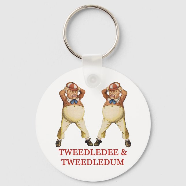 TWEEDLEDEE & TWEEDLEDUM IN WONDERLAND KEYCHAIN (Front)
