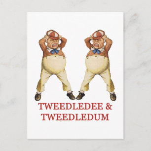 TWEEDLEDEE & TWEEDLEDUM IN WONDERLAND POSTCARD