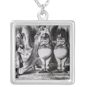 Tweedledum and Tweedledee Silver Plated Necklace
