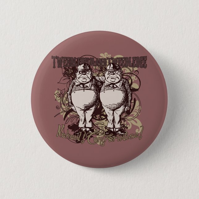 Tweedledum & Tweedledee Carnivale Style Button (Front)