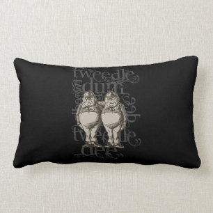 Tweedledum & Tweedledee Grunge (Single Figure) Lumbar Pillow