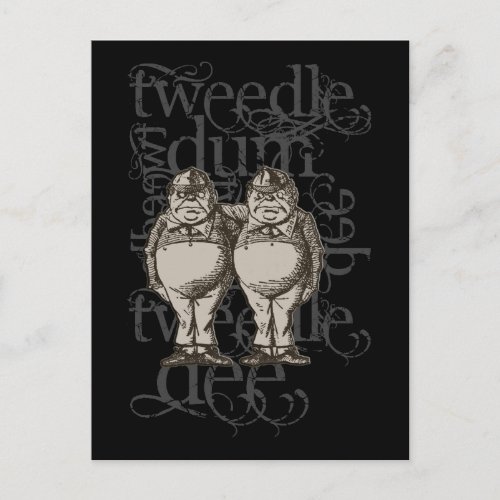 Tweedledum  Tweedledee Grunge Single Figure Postcard