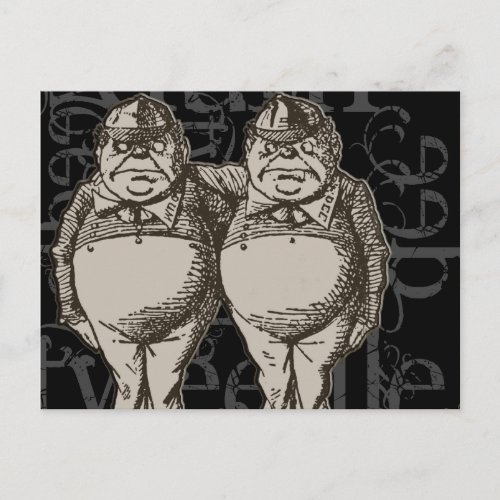 Tweedledum  Tweedledee Grunge Single Figure Postcard