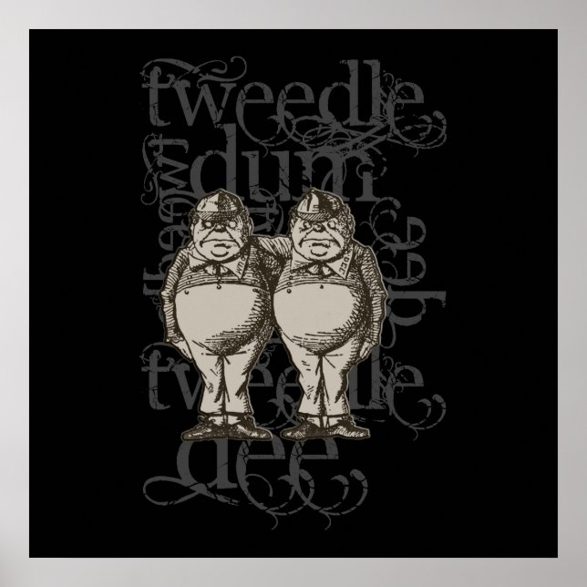 Tweedledum & Tweedledee Grunge (Single Figure) Poster (Front)