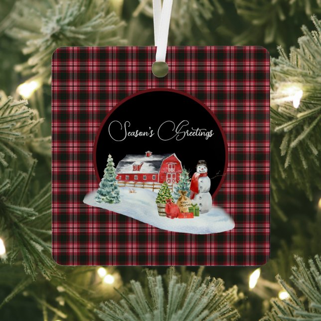 Tweedside Modern Original Scottish Tartan  Metal Ornament (Insitu)