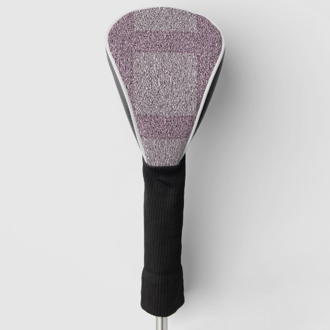 Tweedy Wool Grey and Maroon Golf Head Cover (Front)